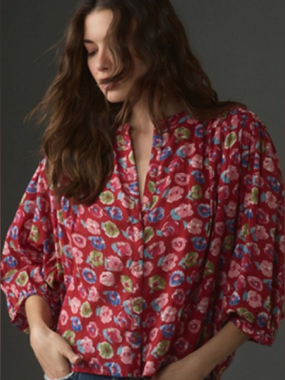 Anthropologie Pilcro The Sidney Batwing Blouse Oversized - Size XS - NWOT